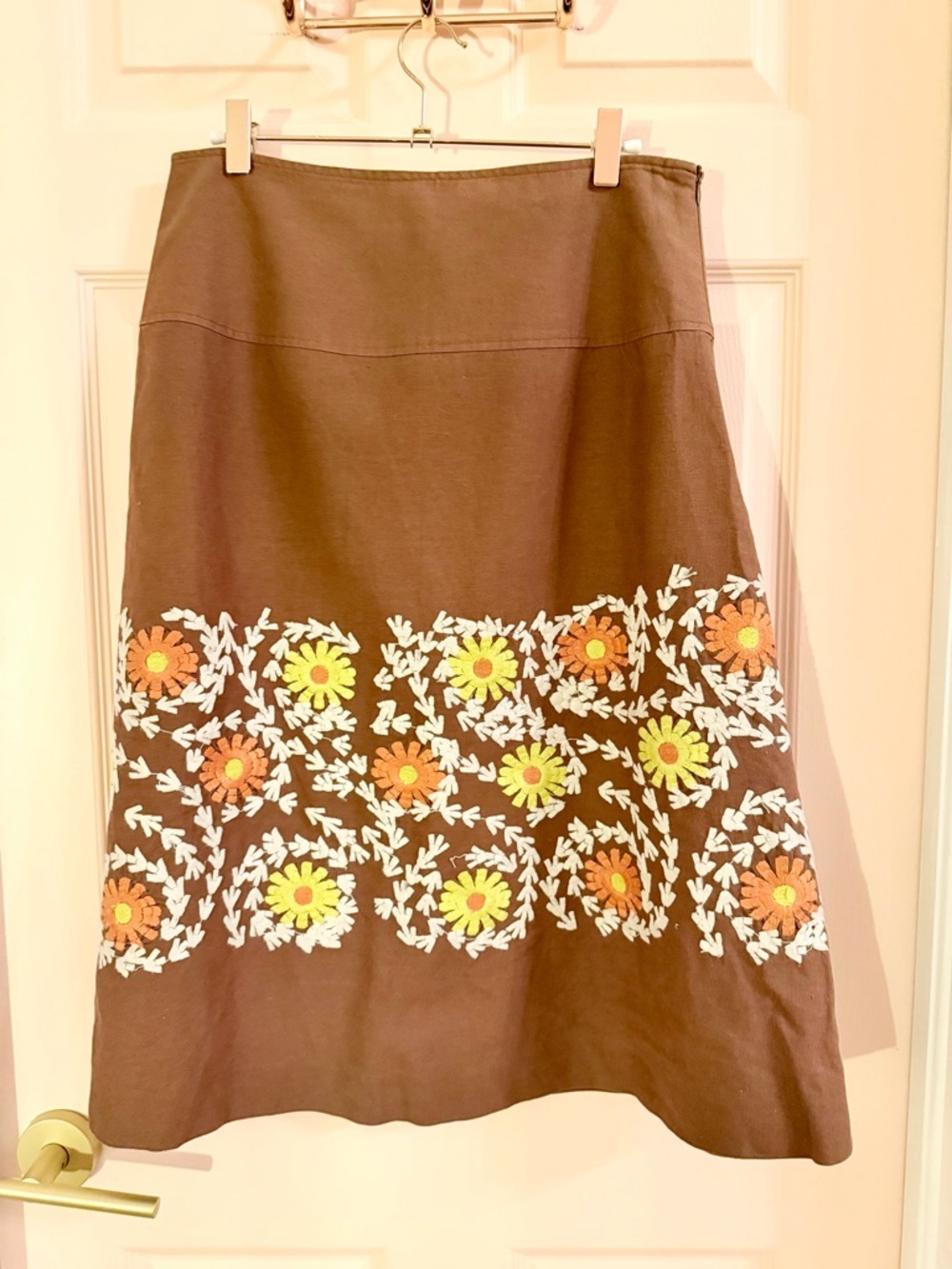 Brown floral Principe skirt